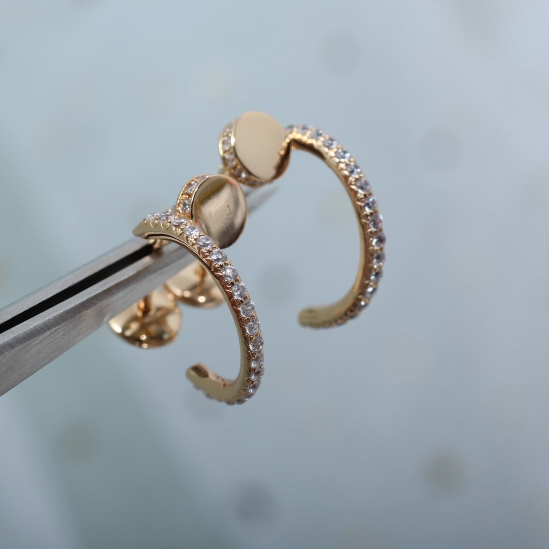 [Together Jewelry]JUSTE EARRINGS 12.75MM PINK GOLD DIAMOND