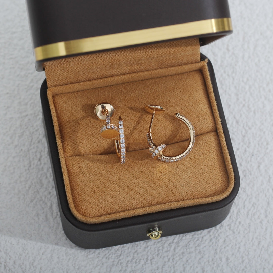 [Together Jewelry]JUSTE EARRINGS 12.75MM PINK GOLD DIAMOND
