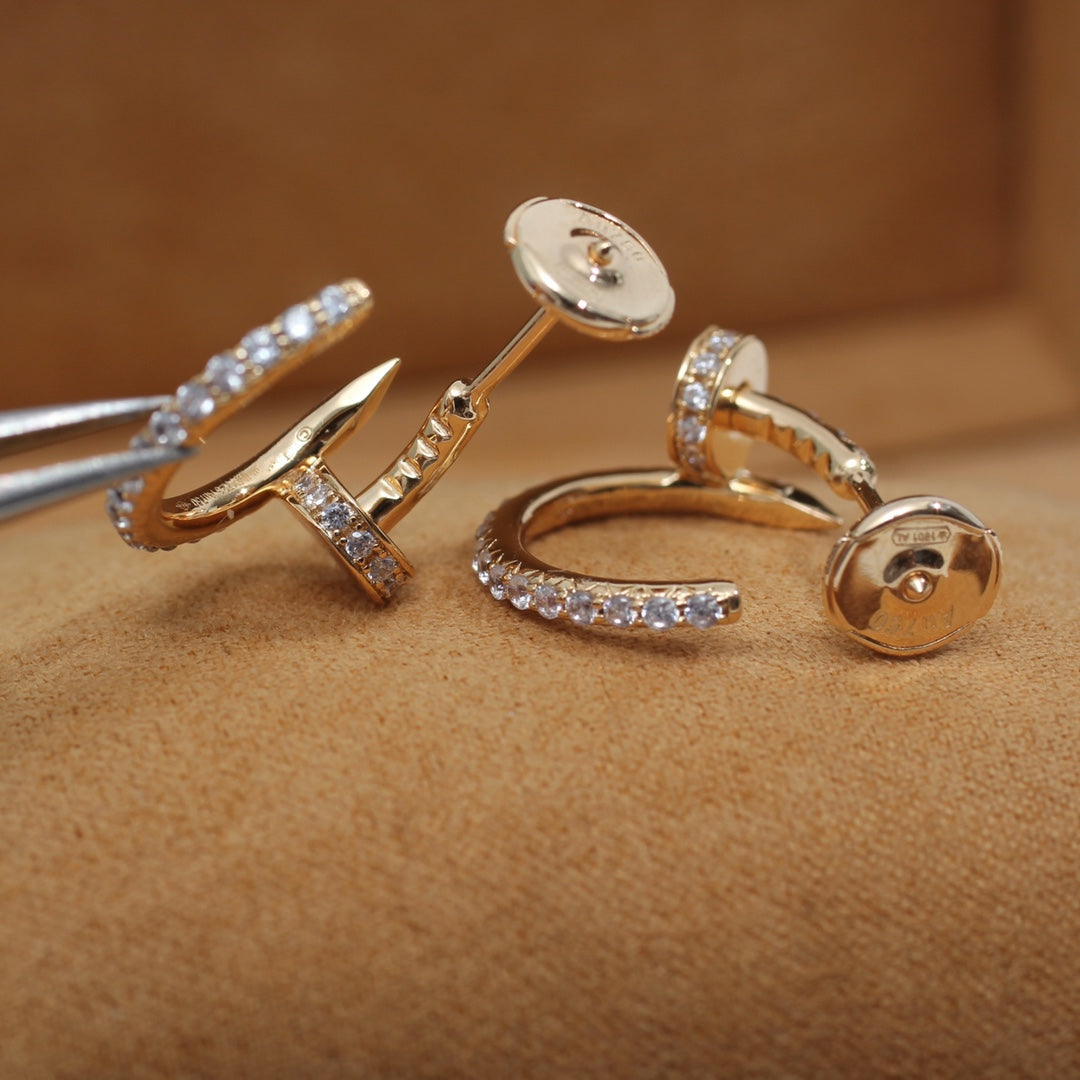 [Together Jewelry]JUSTE EARRINGS 12.75MM PINK GOLD DIAMOND