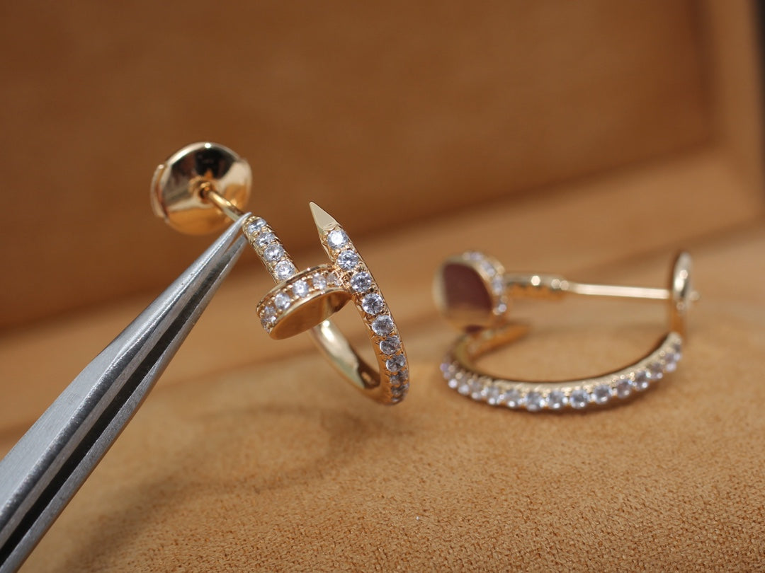 [Together Jewelry]JUSTE EARRINGS 12.75MM PINK GOLD DIAMOND