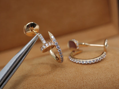 [Together Jewelry]JUSTE EARRINGS 12.75MM PINK GOLD DIAMOND