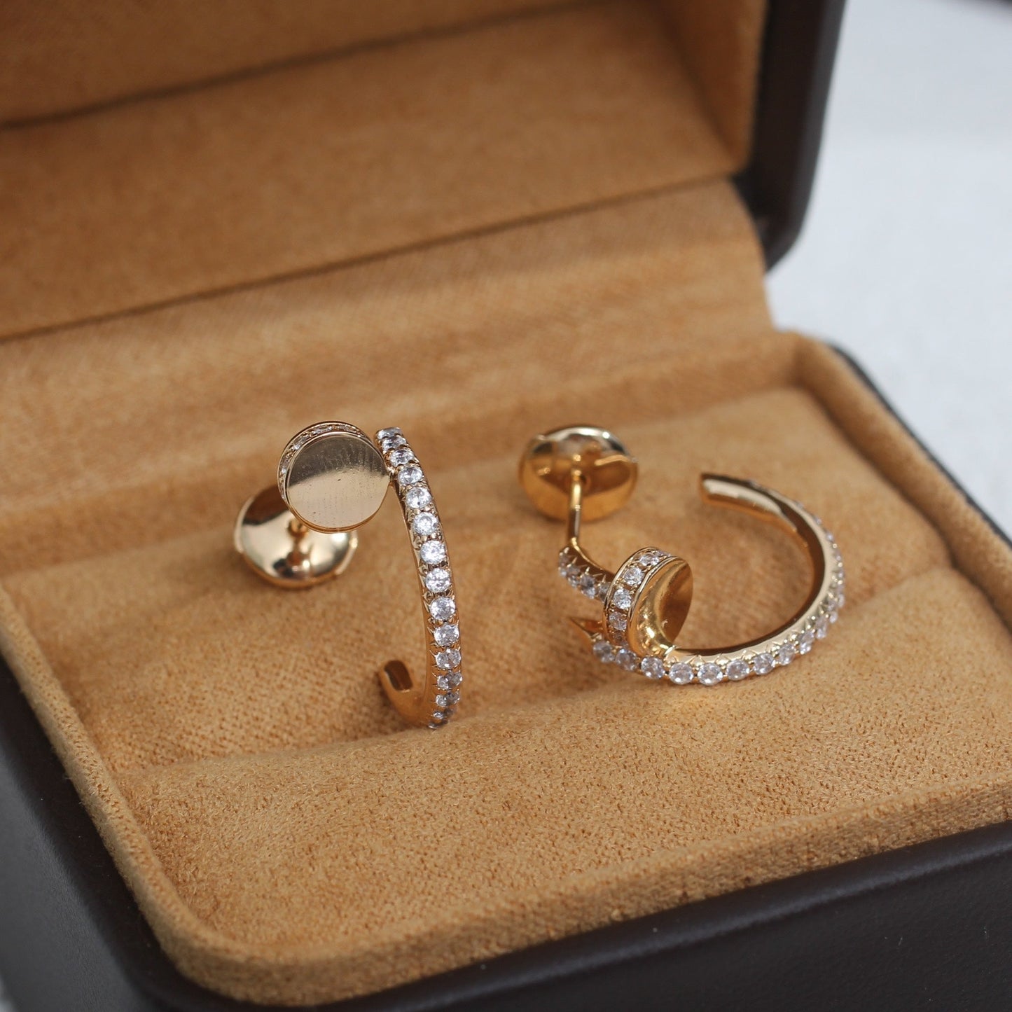 [Together Jewelry]JUSTE EARRINGS 12.75MM PINK GOLD DIAMOND