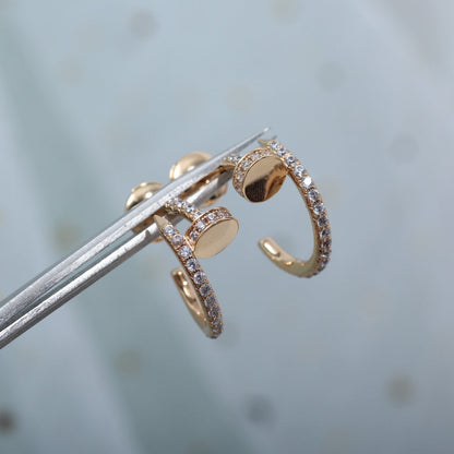 [Together Jewelry]JUSTE EARRINGS 12.75MM PINK GOLD DIAMOND