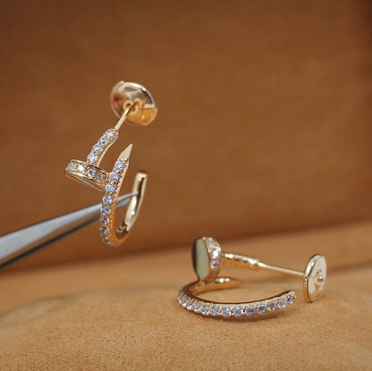 [Together Jewelry]JUSTE EARRINGS 12.75MM PINK GOLD DIAMOND