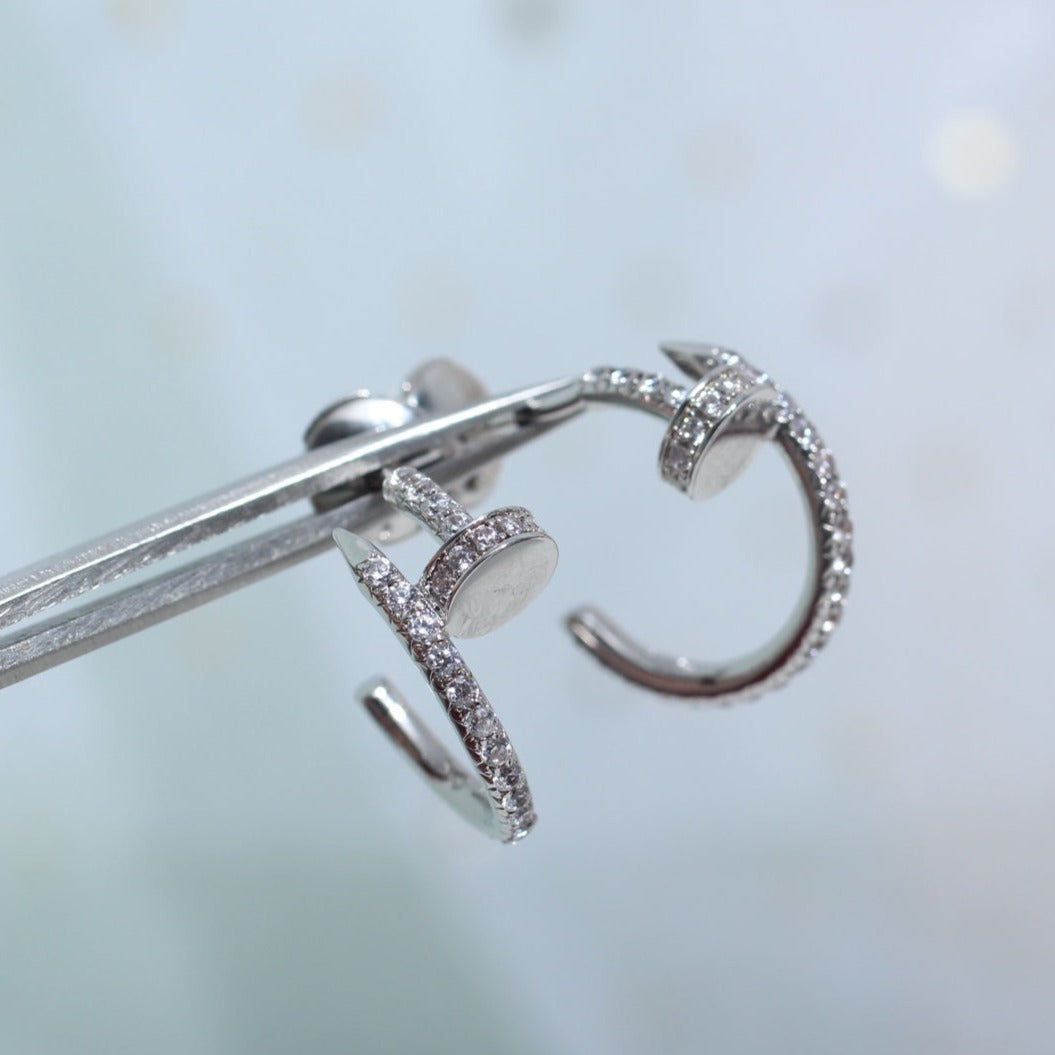 [Together Jewelry]JUSTE EARRINGS 12.75MM SILVER DIAMOND