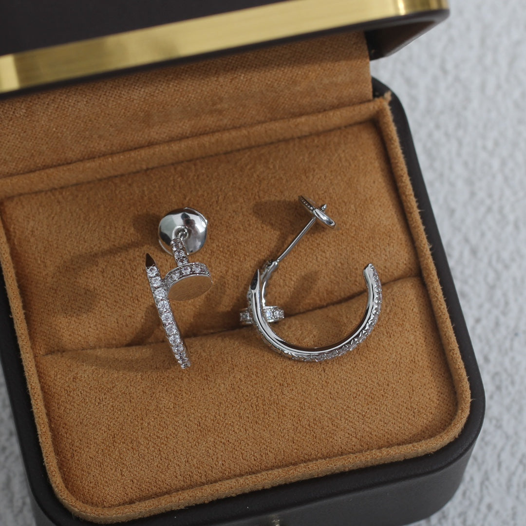 [Together Jewelry]JUSTE EARRINGS 12.75MM SILVER DIAMOND