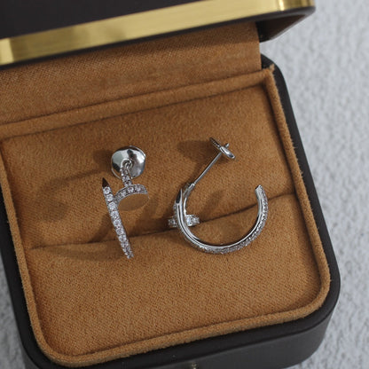 [Together Jewelry]JUSTE EARRINGS 12.75MM SILVER DIAMOND