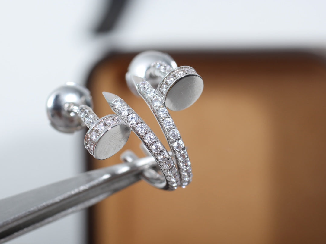 [Together Jewelry]JUSTE EARRINGS 12.75MM SILVER DIAMOND