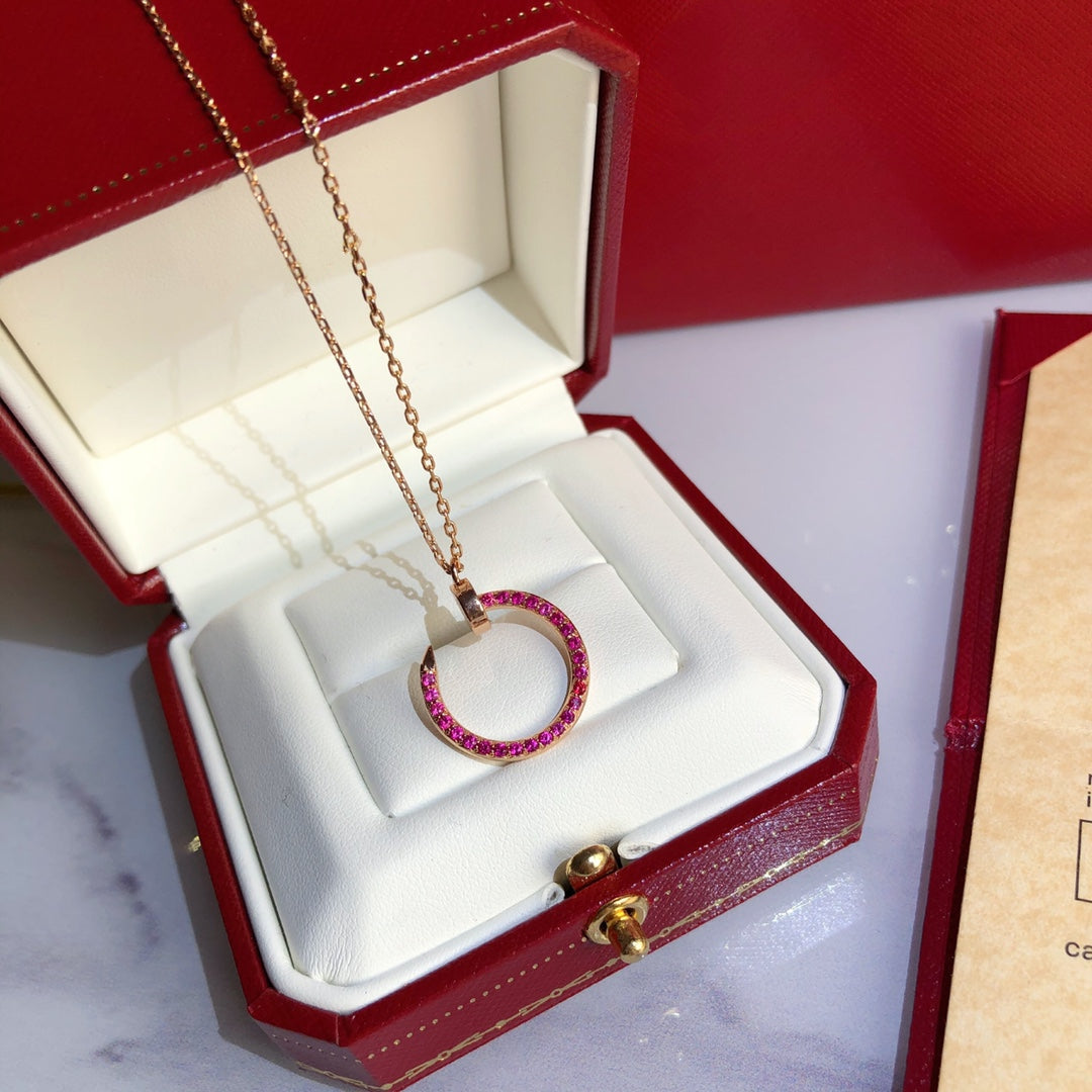 [Together Jewelry]JUSTE NECKLACE GOLD RED DIAMONDS