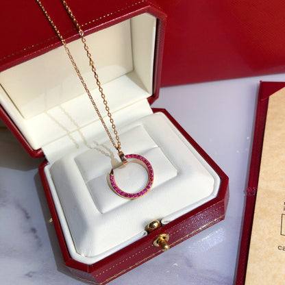[Together Jewelry]JUSTE NECKLACE GOLD RED DIAMONDS