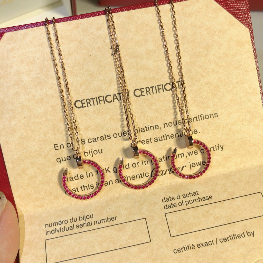 [Together Jewelry]JUSTE NECKLACE GOLD RED DIAMONDS