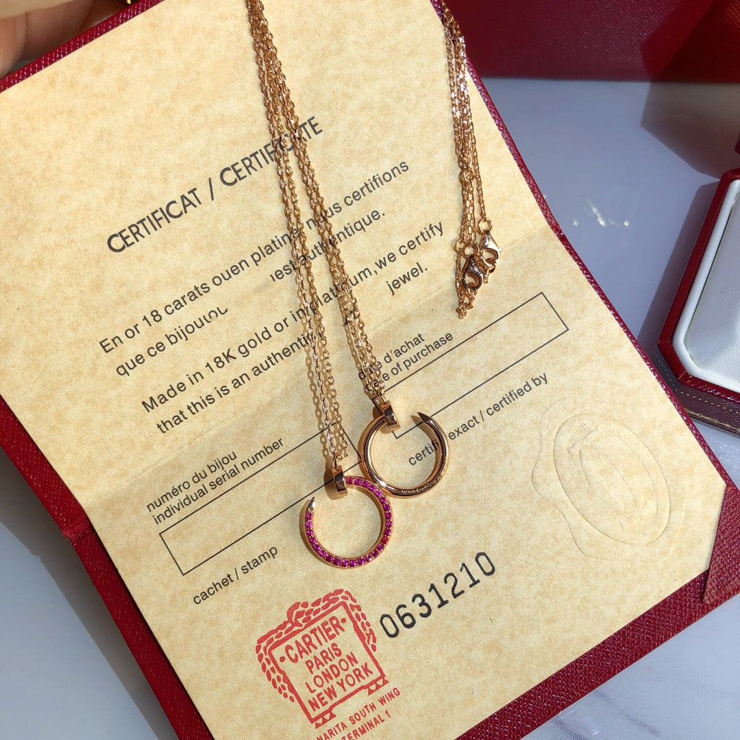[Together Jewelry]JUSTE NECKLACE GOLD RED DIAMONDS