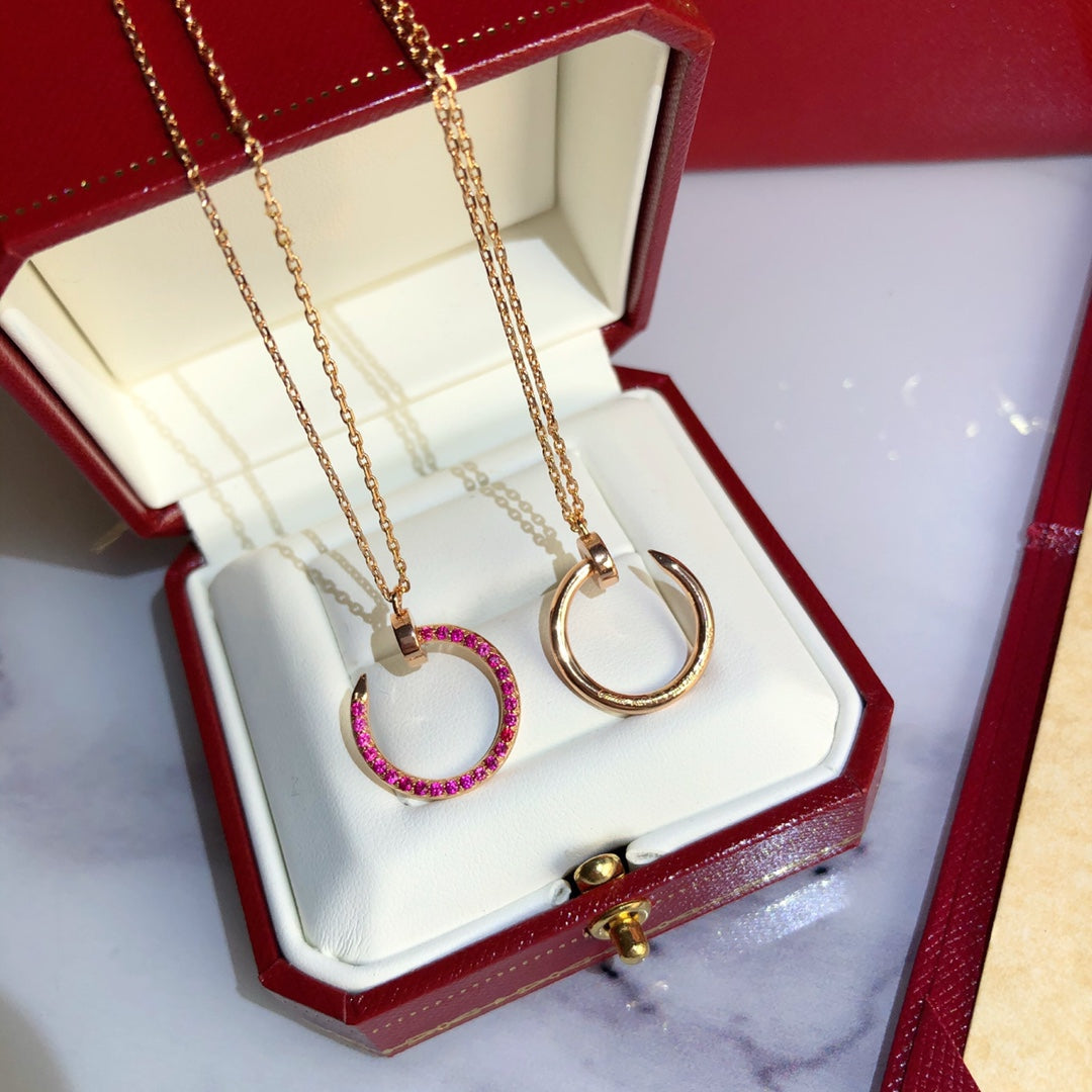 [Together Jewelry]JUSTE NECKLACE GOLD RED DIAMONDS
