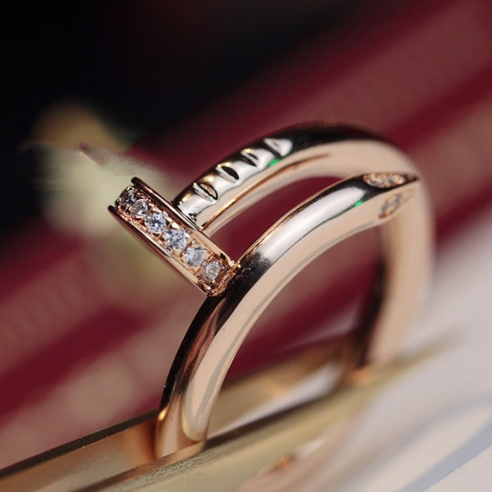 [Together Jewelry]JUSTE RING 2.65MM PINK GOLD DIAMOND