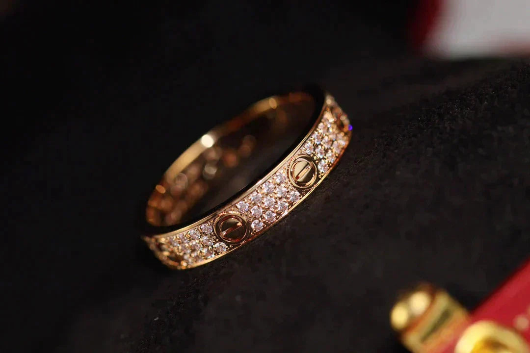 [Together Jewelry]LOVE RING 3.6MM DIAMOND PAVED