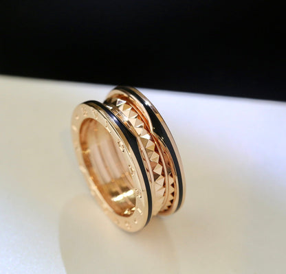 [Together Jewelry]ZERO 1 PINK GOLD BLACK CERAMIC RING