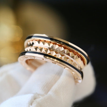[Together Jewelry]ZERO 1 PINK GOLD BLACK CERAMIC RING