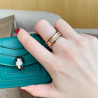 [Together Jewelry]ZERO 1 PINK GOLD BLACK CERAMIC RING