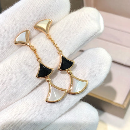 [Together Jewelry]DREAM EARRINGS 3 MOTIFS ONYX MOP PINK GOLD
