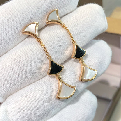 [Together Jewelry]DREAM EARRINGS 3 MOTIFS ONYX MOP PINK GOLD
