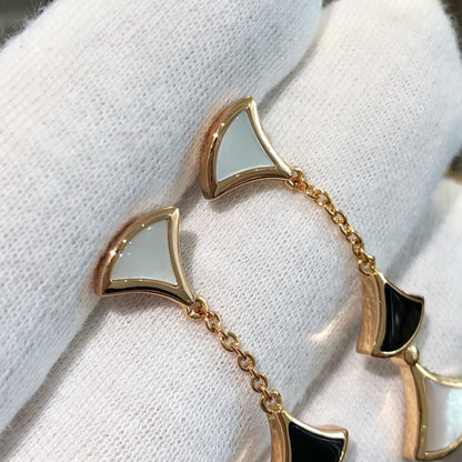 [Together Jewelry]DREAM EARRINGS 3 MOTIFS ONYX MOP PINK GOLD