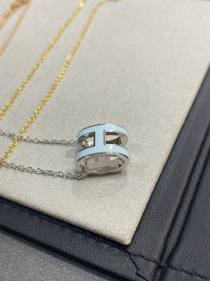 [Together Jewelry]POP H LIGHT BLUE NECKLACE