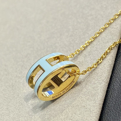 [Together Jewelry]POP H LIGHT BLUE NECKLACE
