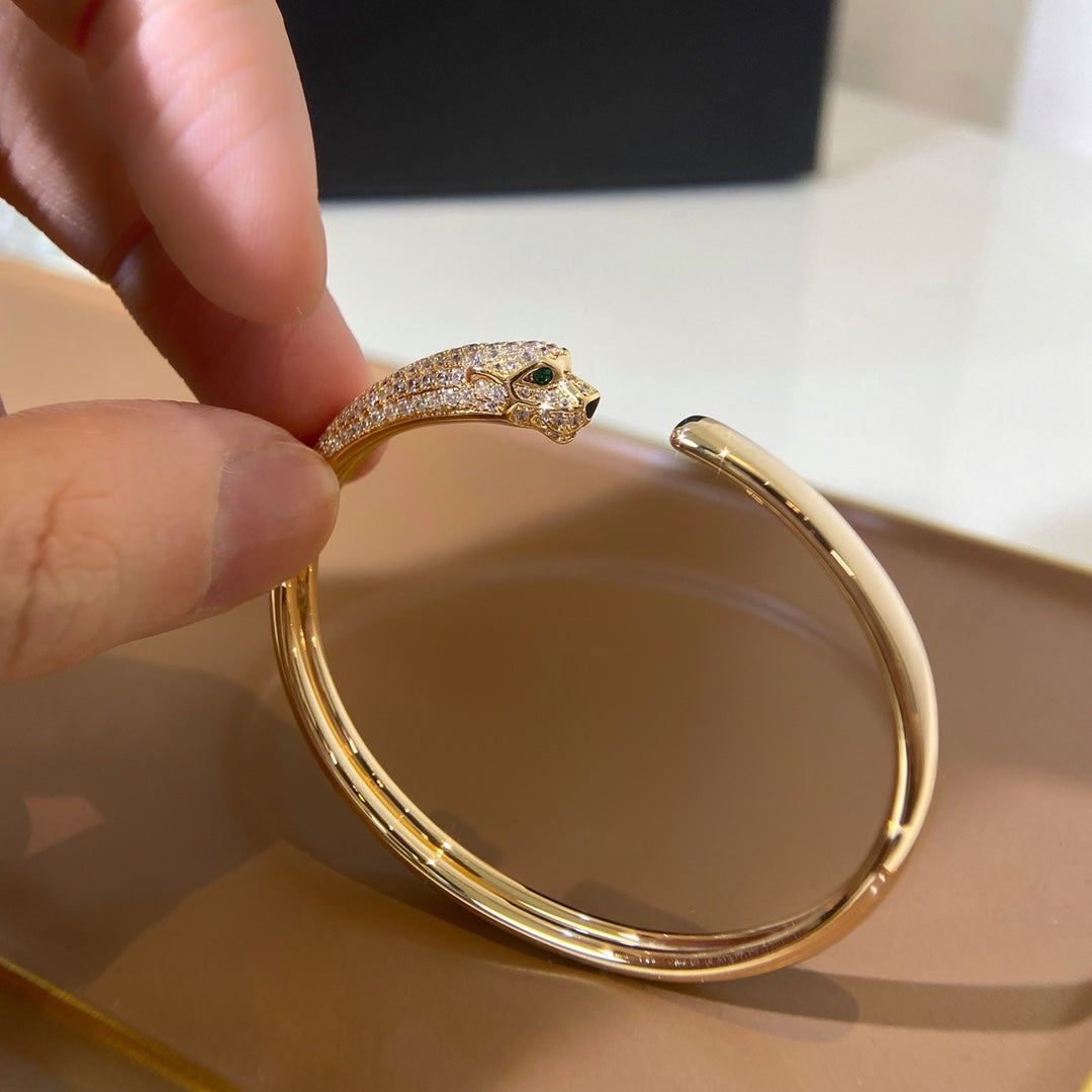 [Together Jewelry]PANTHERE GOLD DIAMOND OPEN BRACELET
