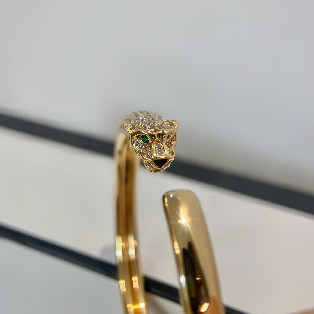 [Together Jewelry]PANTHERE GOLD DIAMOND OPEN BRACELET