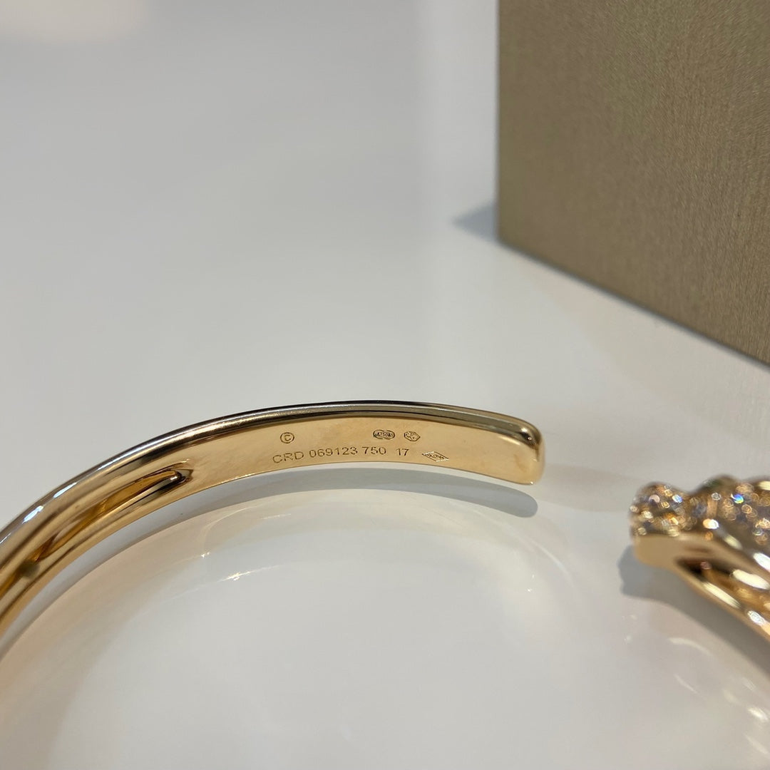 [Together Jewelry]PANTHERE GOLD DIAMOND OPEN BRACELET