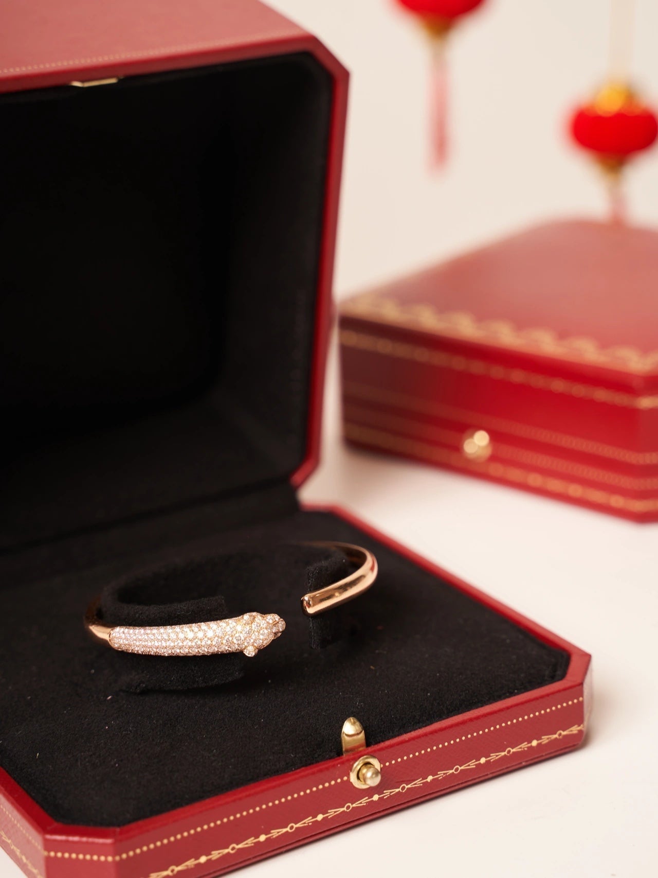 [Together Jewelry]PANTHERE ROSE GOLD DIAMOND OPEN BRACELET