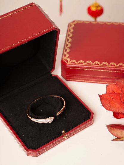 [Together Jewelry]PANTHERE ROSE GOLD DIAMOND OPEN BRACELET