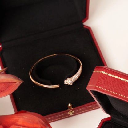 [Together Jewelry]PANTHERE ROSE GOLD DIAMOND OPEN BRACELET