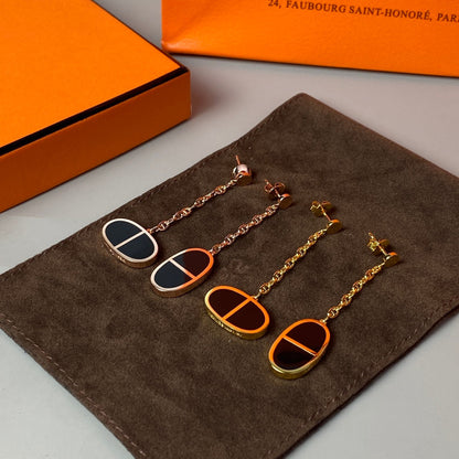 [Together Jewelry]CHAINE VERSO BLACK CERAMIC EARRINGS