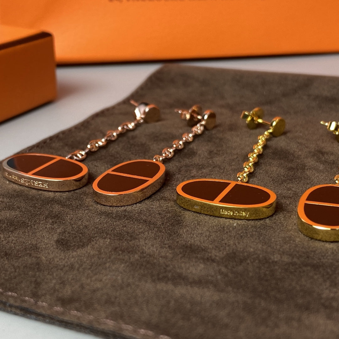 [Together Jewelry]CHAINE VERSO BLACK CERAMIC EARRINGS
