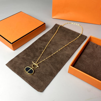 [Together Jewelry]CHAINE VERSO BLACK CERAMIC NECKLACE