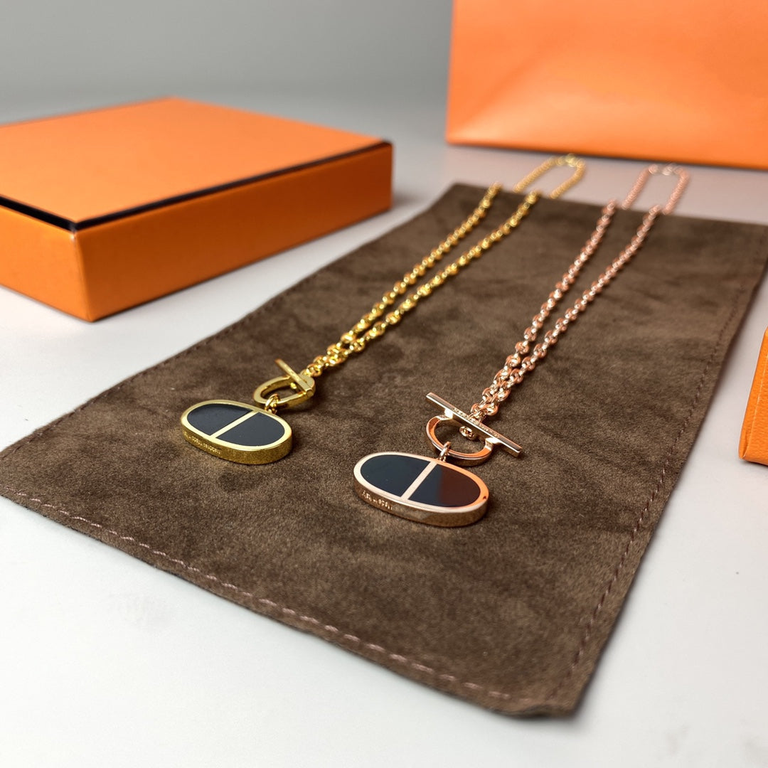 [Together Jewelry]CHAINE VERSO BLACK CERAMIC NECKLACE