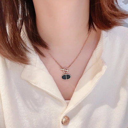 [Together Jewelry]CHAINE VERSO BLACK CERAMIC NECKLACE