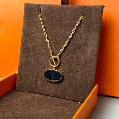 [Together Jewelry]CHAINE VERSO BLACK CERAMIC NECKLACE