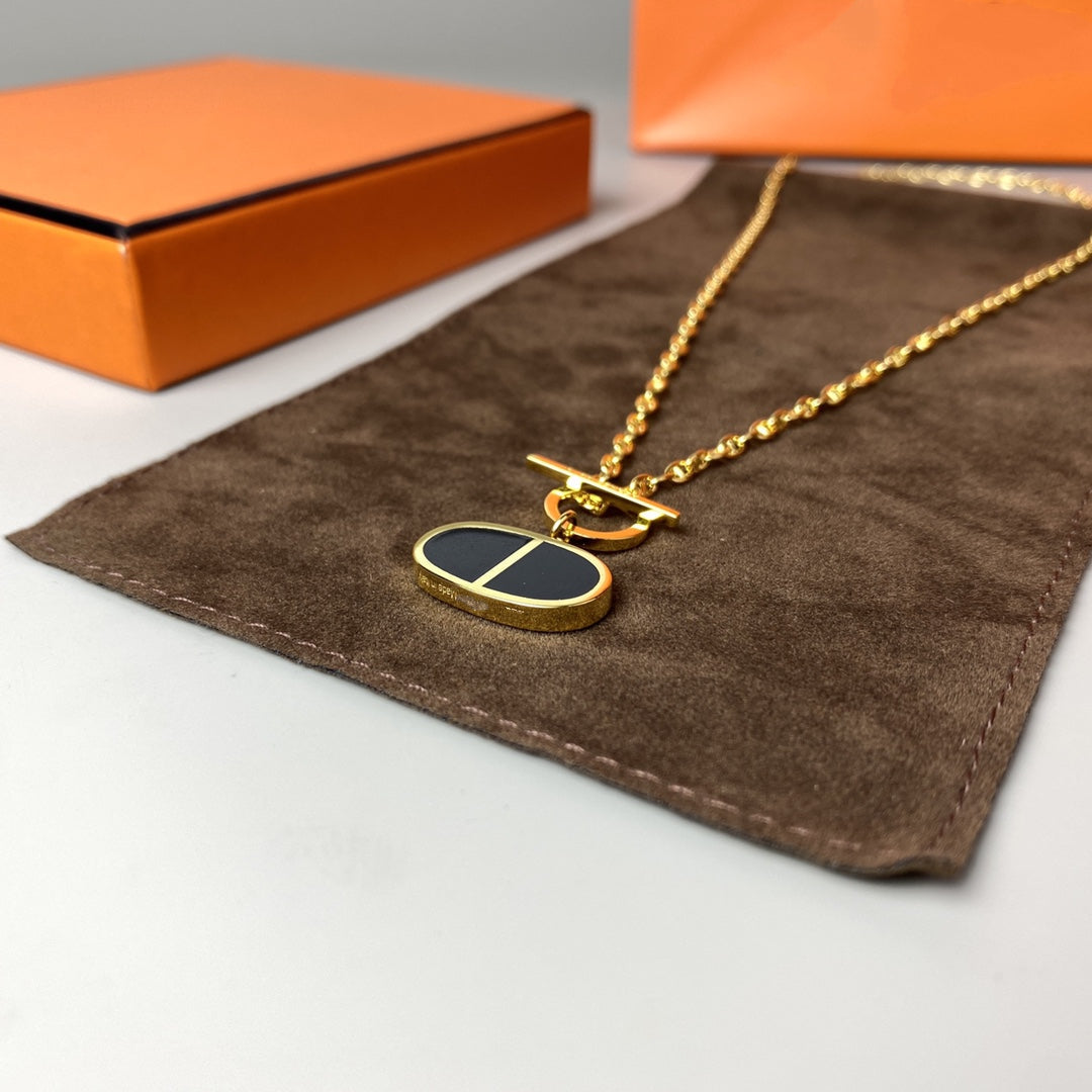 [Together Jewelry]CHAINE VERSO BLACK CERAMIC NECKLACE