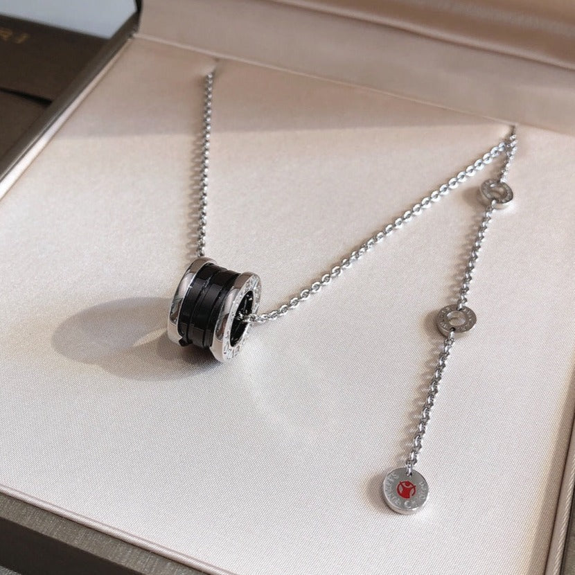 [Together Jewelry]ZERO 1 BLACK CERAMIC SILVER NECKLACE
