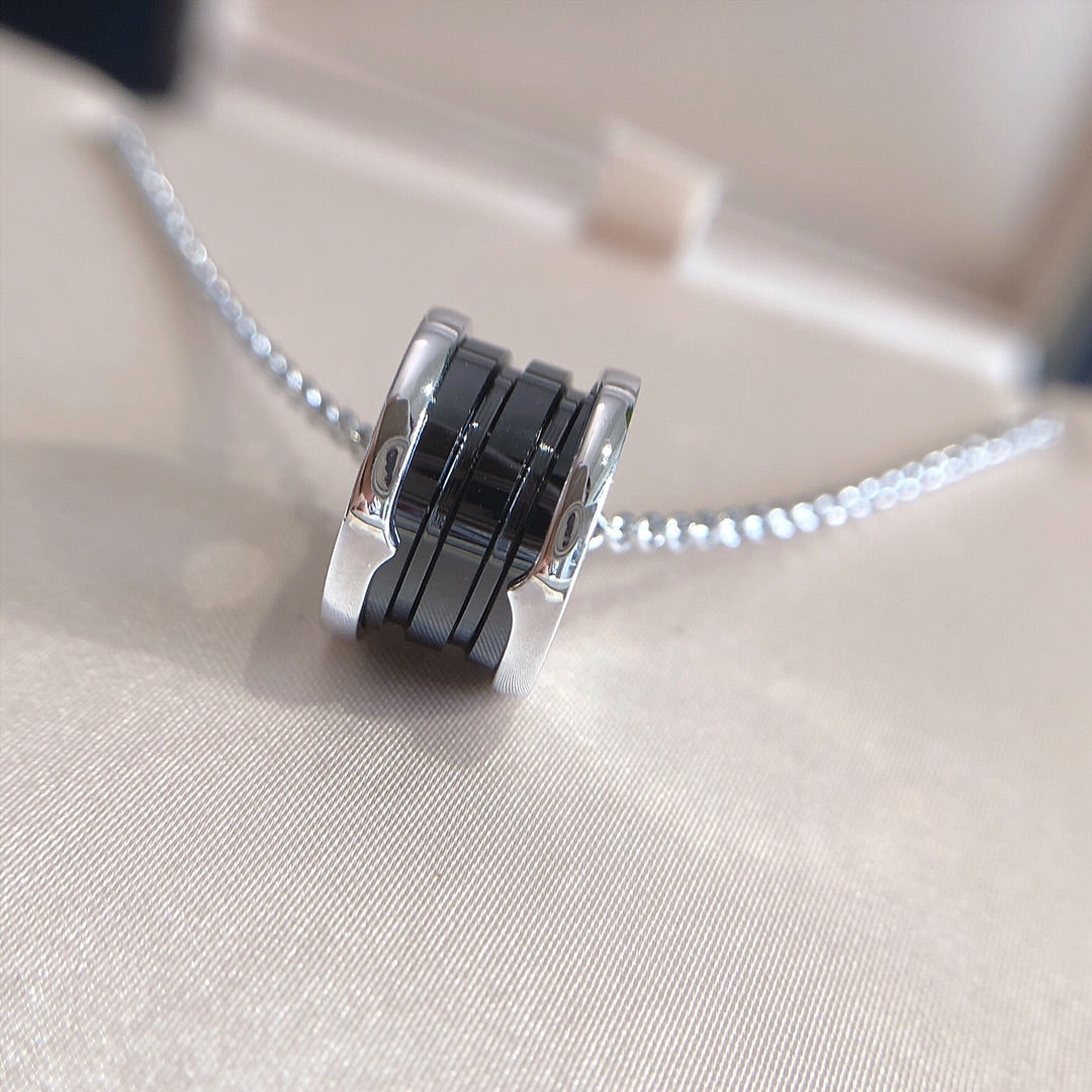 [Together Jewelry]ZERO 1 BLACK CERAMIC SILVER NECKLACE