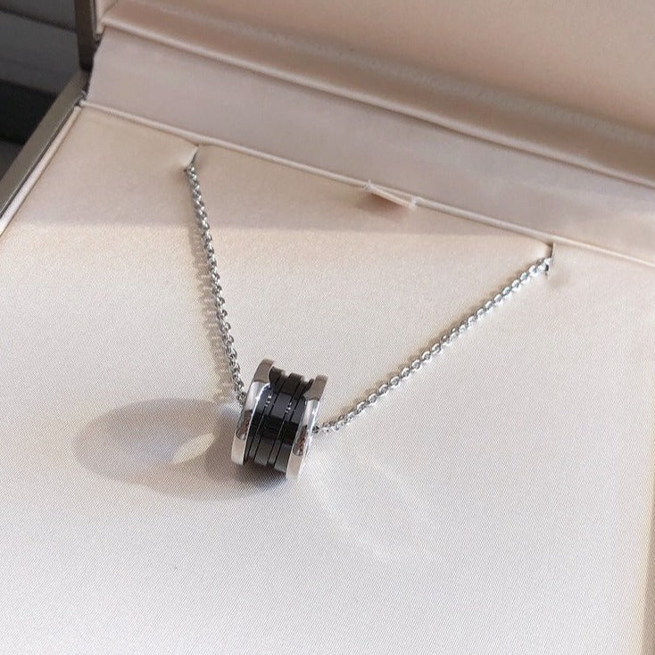 [Together Jewelry]ZERO 1 BLACK CERAMIC SILVER NECKLACE