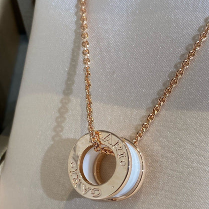 [Together Jewelry]ZERO 1 WHITE CERAMIC PINK GOLD NECKLACE