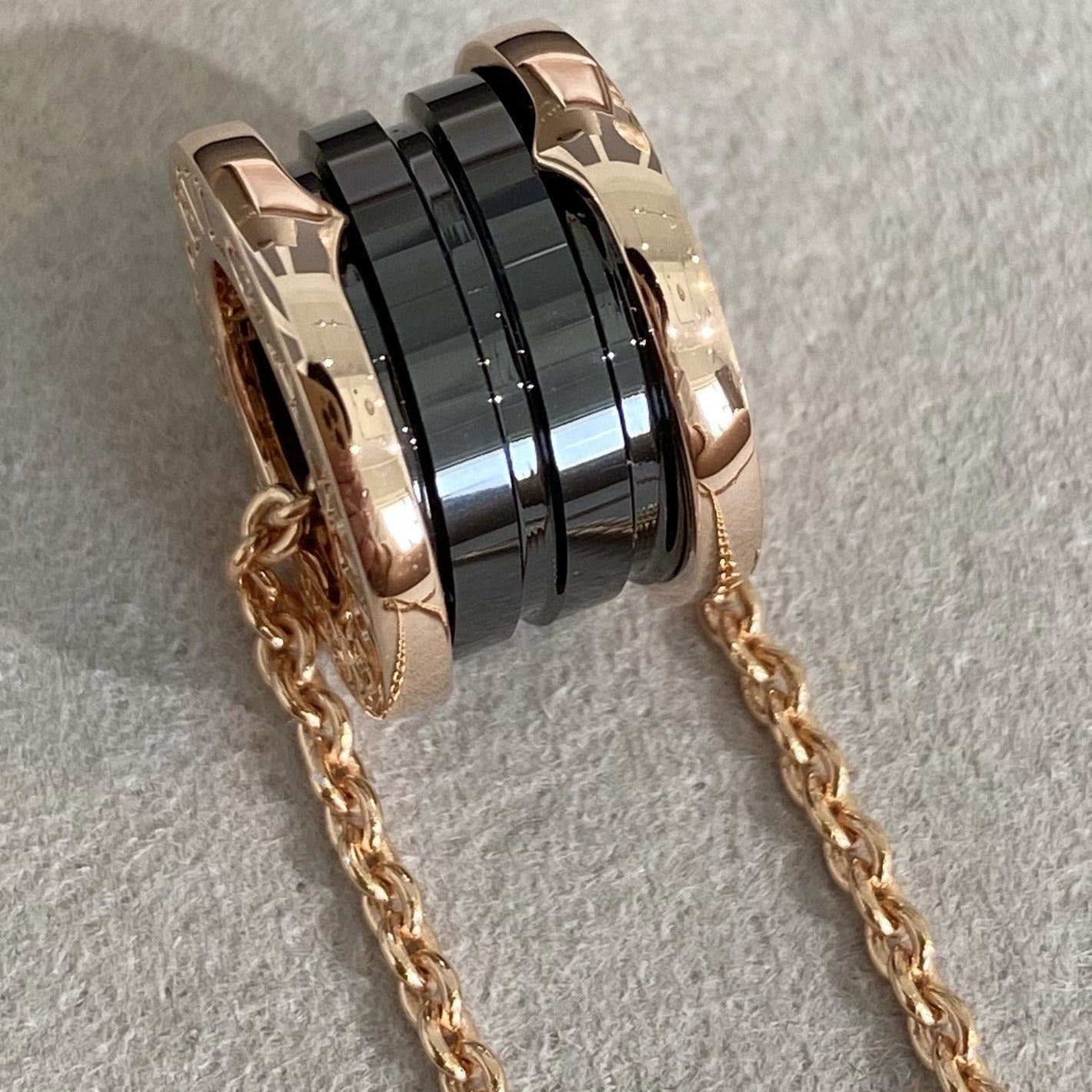 [Together Jewelry]ZERO 1 BLACK CERAMIC PINK GOLD NECKLACE