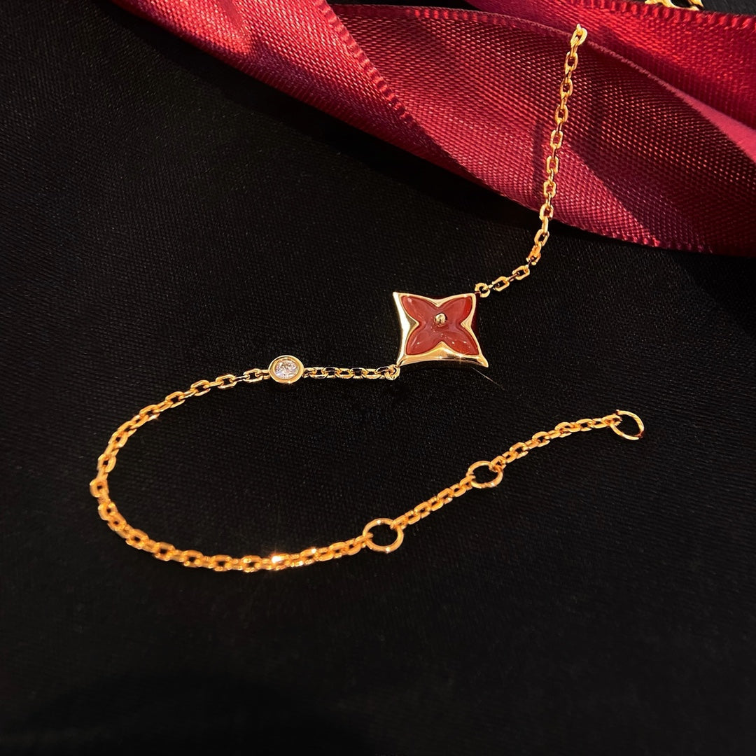 [Together Jewelry]COLOR STAR CARNELIAN PINK GOLD DIAMOND BRACELET