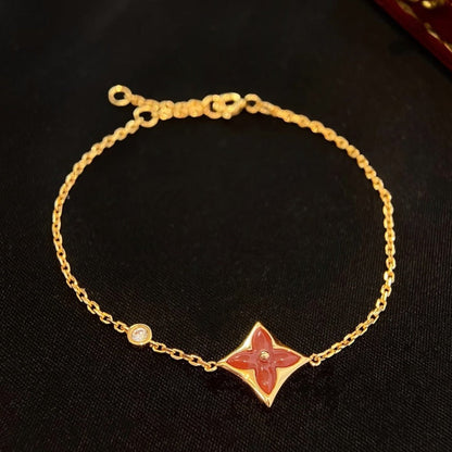 [Together Jewelry]COLOR STAR CARNELIAN PINK GOLD DIAMOND BRACELET
