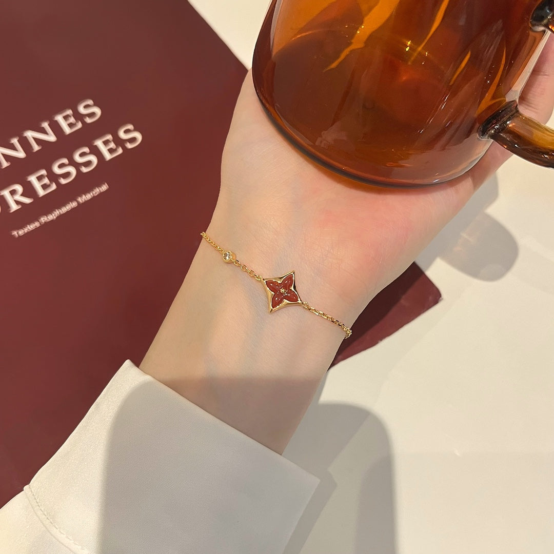 [Together Jewelry]COLOR STAR CARNELIAN PINK GOLD DIAMOND BRACELET