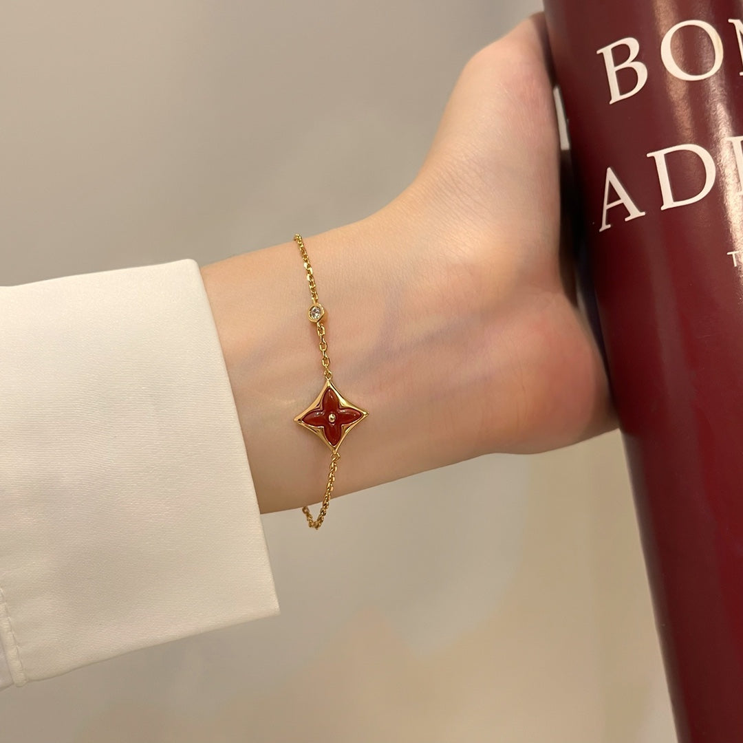 [Together Jewelry]COLOR STAR CARNELIAN PINK GOLD DIAMOND BRACELET
