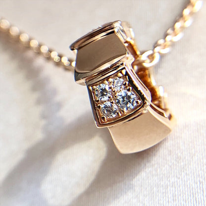 [Together Jewelry]SERPENTI PEDANT DIAMOND PINK GOLD NECKLACE